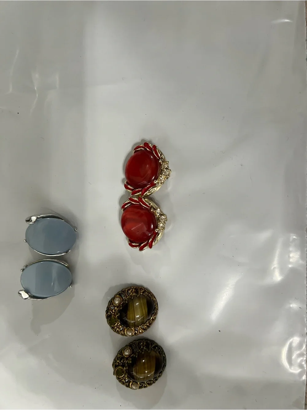 3 pairs of Vintage Clip On Earrings